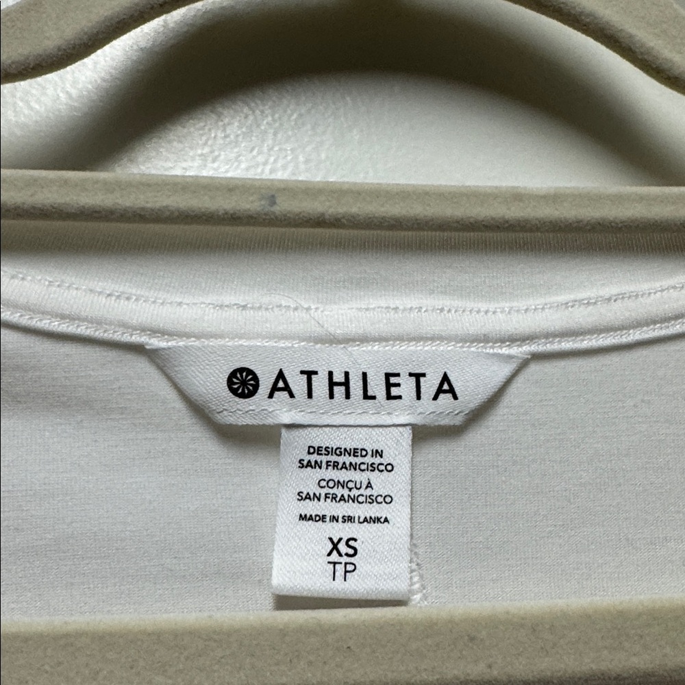 Athleta White Long Sleeve Ruched V-Neck Top - Picture 3 of 4